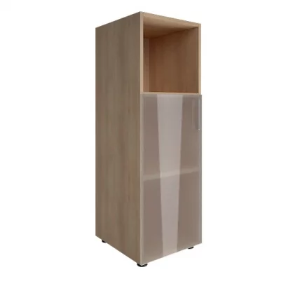 Шкаф книжный средний со стеклом без топа YALTA LT-SU 2.2Л Снежная Патина_0