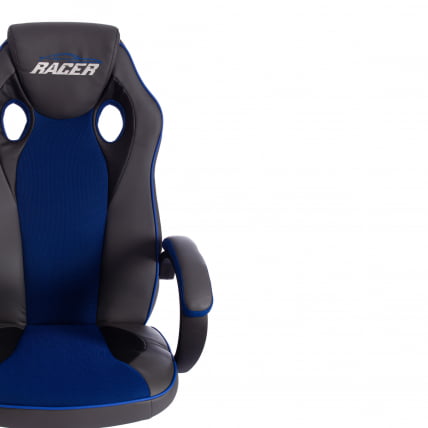 Кресло RACER GT new кож/зам/ткань, металлик/синий, 36/10_5