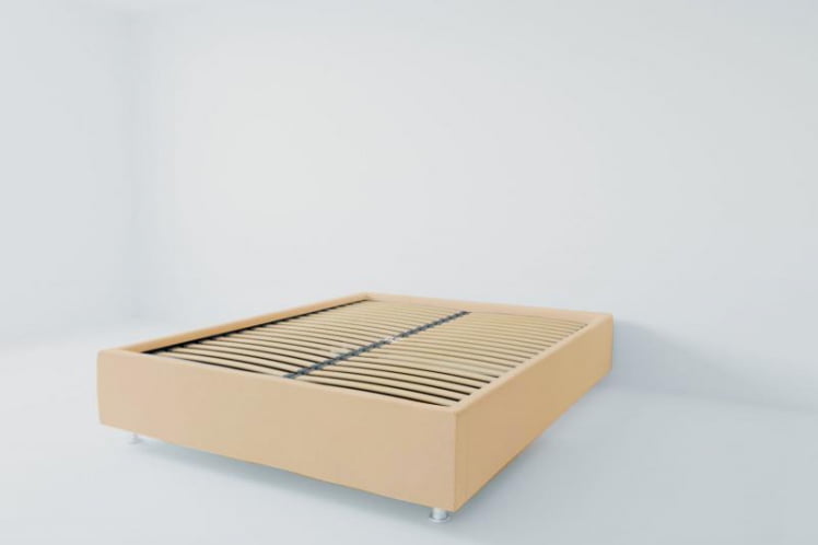 Мягкая интерьерная кровать "Подиум" с ортопедическими латами (металл) Материал фасада: Экокожа; Спальное место: 900х2000 мм; Цвет фасада: Бежевый; Цвет корпуса: Бежевый _0