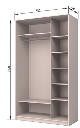 Шкаф-купе Хит-24-14-77 Париж Ясень шимо светлый_1