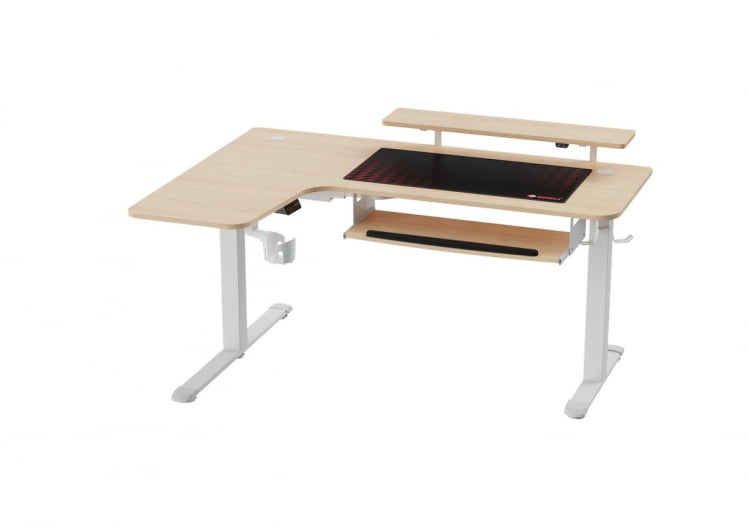 Стол письменный (для компьютера) угловой с электрической регулировкой по высоте EUREKA ERK-EHD-L60R-MW (правый), клен_0