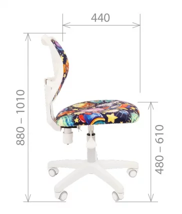 Детское кресло CХАИРМАН ТИН (Кидс) 102 черный пластик Котики / CHAIRMAN (Kids)_4