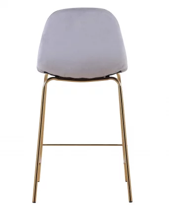 Стул полубарный Валенсия велюр Серый золотые ножки_4