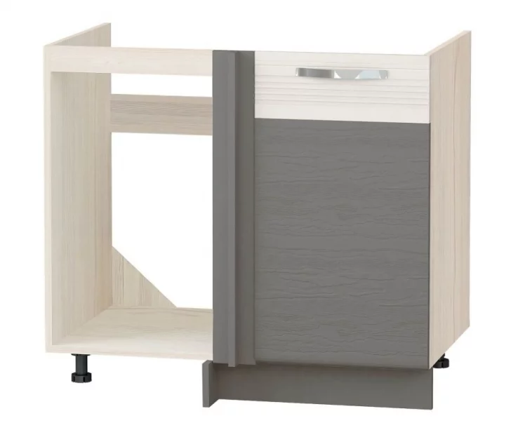 Напольный шкаф под мойку угловой (лев/прав) Графит 74.52 Сосна Астрид-Ваниль-Графит_0