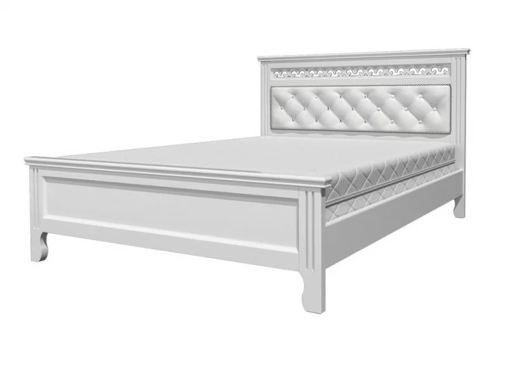 Кровать из массива Грация 200х140 Белый Античный_0