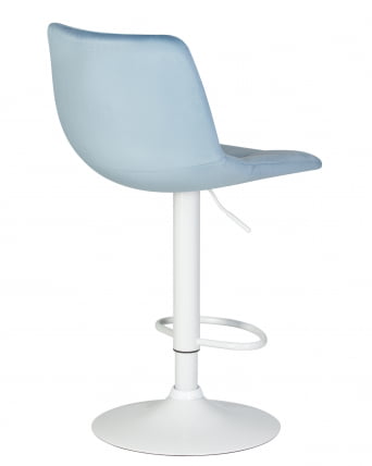 Стул барный DOBRIN TAILOR WHITE Пудрово-голубой велюр MJ9-74_3