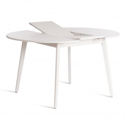 Стол обеденный SVELTO ЛДСП, опора-массив березы, 105 х 105 (140) х 74.5 см, Белый /белый_4