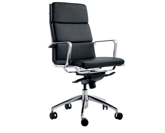 Кресло с высокой спинкой на крестовине Абсолют D100 Черное_0