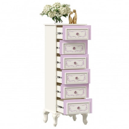 Комод высокий с 6 ящиками Маркиза ЛД 517.085.000 Алебастр_3