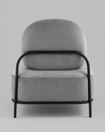 Кресло Стоун К велюр рельефный светло-серый_3