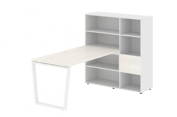 Рабочая станция EDIS EVRST 1215 Ясень Траун Белый Белый_0