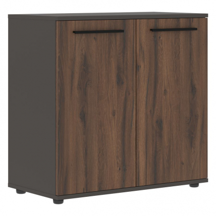 Шкаф с глухими малыми дверьми EDIS ELCS 85.1 Дуб Денвер темный Черный Мокко_0