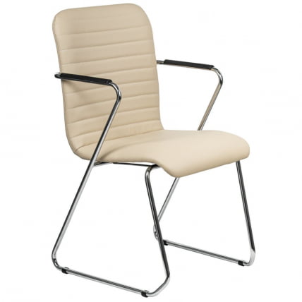 Кресло для приемных и переговорных BRABIX Visit CF-101 экокожа Бежевый_1