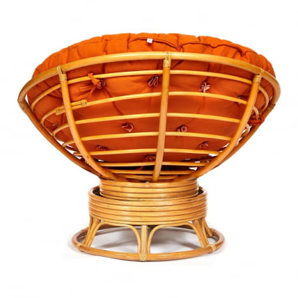 Кресло-качалка PAPASAN/ПАПАСАН w 23/01 B /с подушкой/ 115х78х104 см, Honey (мед), ткань Оранжевый, С 23_5