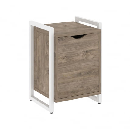 Тумба на регулируемых опорах с распашным фасадом LOFT VR.L-T2.O Металл белый Тиквуд темный_0