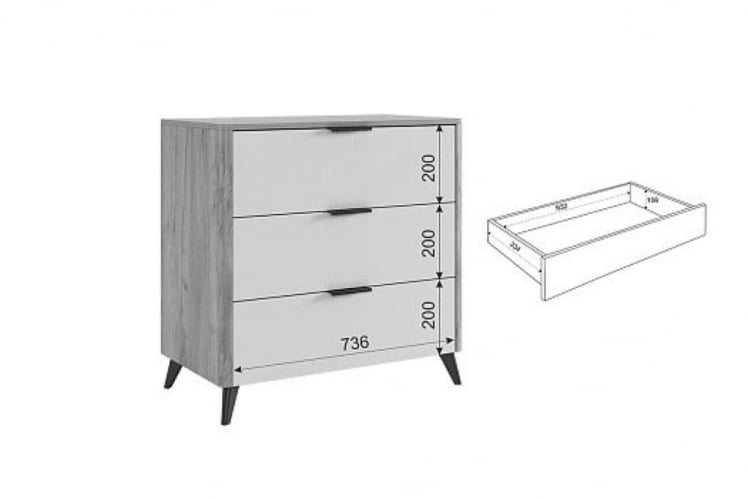 Комод Адам MSA-02 дуб крафт золотой/белое дерево_3