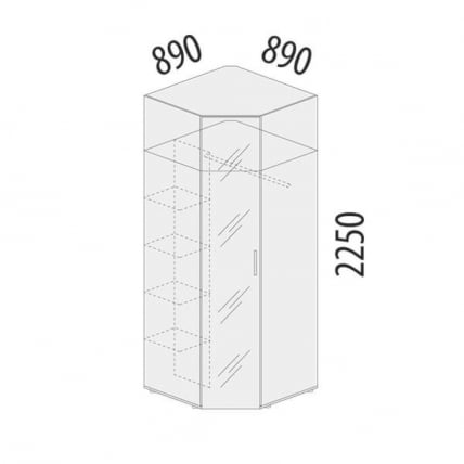 Шкаф угловой с зеркалом (лев/прав) Николь 901.09_2