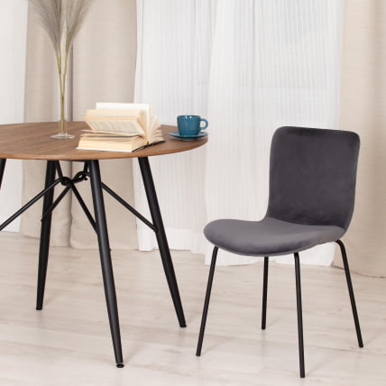 Стул GILLIAN (mod. 0137017-NI) металл/вельвет, 45х52,5х78 см, темно-серый S108 (666 SILVER GREY)/черный_8