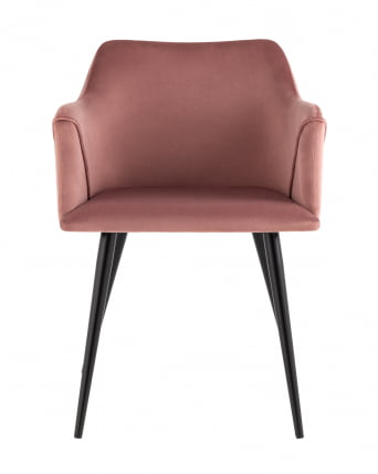 Стул с подлокотниками Джоэл велюр Пыльно-розовый_2