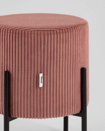 Пуф Кейси велюр рельефный коралловый_3