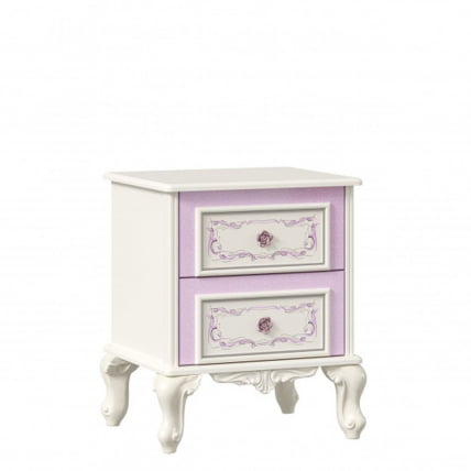 Кровать двуспальная 1600 с тумбами с подъемным механизмом с мягким изголовьем Маркиза 08 Алебастр Сиреневый_4