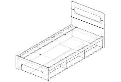 Кровать 0,9 с подъемным механизмом Палермо Юниор 01 Белый глянец Ясень шимо светлый Зеленый_4