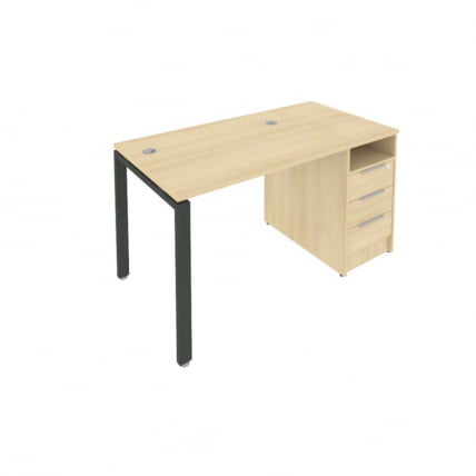 Рабочая станция с опорной тумбой Metal System Б.РС-СТП -1.1 Акация/Антрацит_0