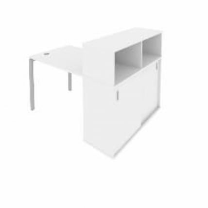 Рабочая станция с опорным шкафом-купе Metal System Б.РС-СШК-3.1 Белый/Серый_0