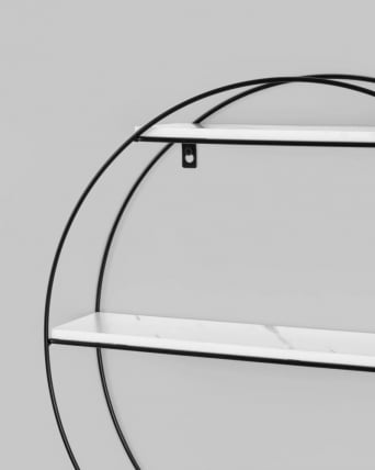 Полка Luna черная Белый мрамор_5