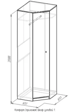 Шкаф угловой 1 Комфорт Венге (прихожая)_1