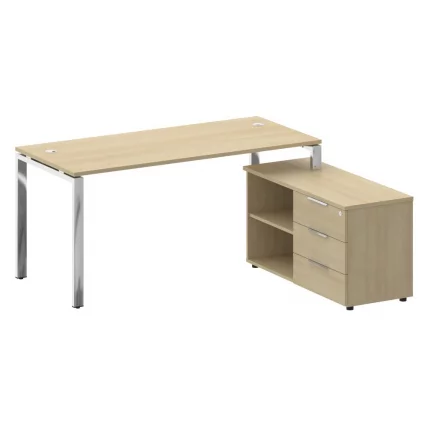 Стол рабочий руководителя с опорной тумбой METAL SYSTEM DIRECT БГ.СРТ-4.7 Пр Акация Лорка_0