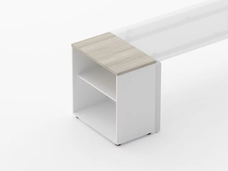 Тумба открытая Deka 9.01.07 Дуб Сантана светлый/Белый_1