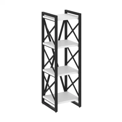 Стеллаж на регулируемых опорах - 4 полки LOFT VR.L-MST.O-4.4 Металл черный Белый Бриллиант_0