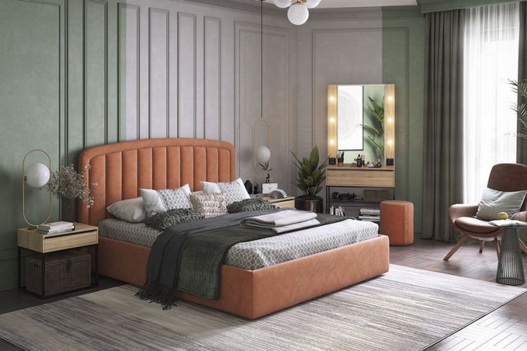 Кровать 1.6 Сиена-2 KM1.6-14.2078 Пудра_5