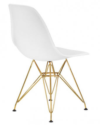 Стул обеденный ДОБРИН ДСР (ножки золотые, цвет белый (В-02)) 4 шт / DOBRIN DSR (W-02))_4