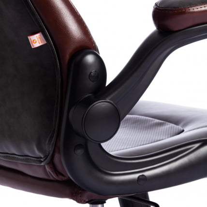 Кресло BAZUKA кож/зам, серый/коричневый, 2TONE/2TONE перф/2TONE_18