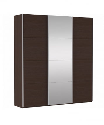 Шкаф-купе трехдверный Прайм 1800 ДСП/Зеркало/ДСП Венге_0
