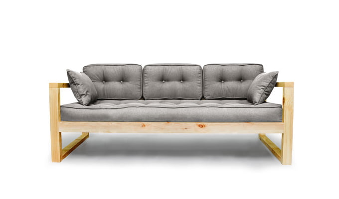 Диван трехместный DEmoku Д-3 серый-натуральный_1