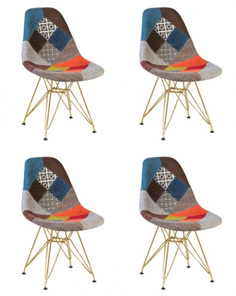 Стул обеденный ДОБРИН ДСР (ножки золотые, цвет мозайка) 4 шт / DOBRIN DSR_0