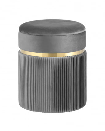 Пуф Миранда с ящиком серебро велюр Серый_0