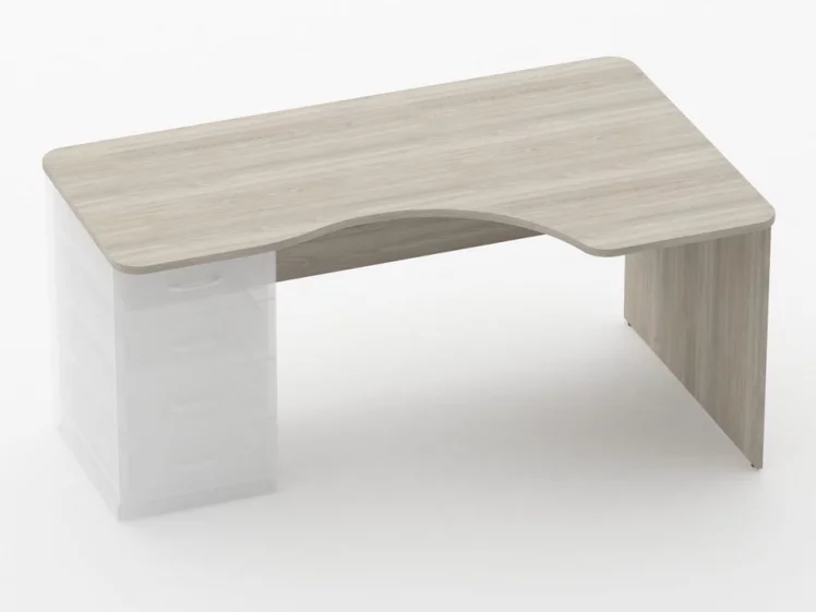 Стол угловой под встроенную тумбу Glassy 1.141.16Пр Дуб сантана светлый_0