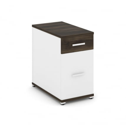 Тумба опорная/приставная с ящиком и распашным фасадом CONCEPT CN.TGO-005 B/W Дуб Мали Белый бриллиант Белый_0