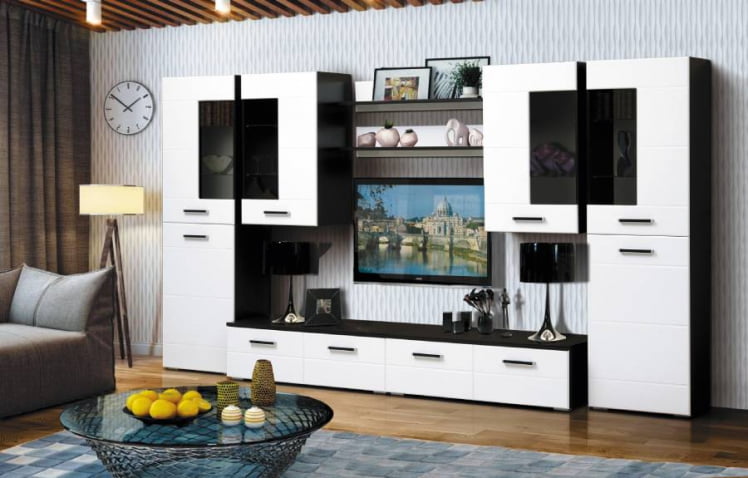 Набор мебели для гостиной Грация 1.2 МДФ матовый Венге/Дуб выбеленный_0