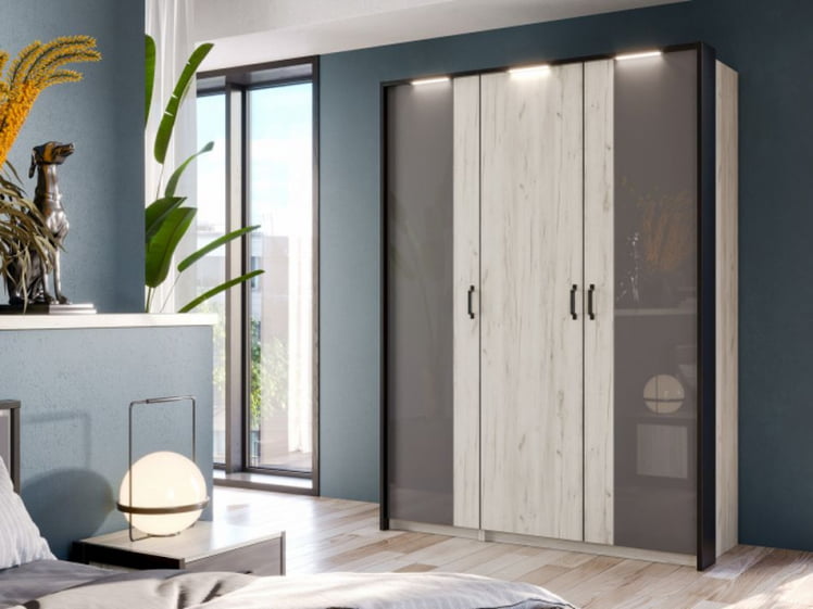 Шкаф четырехстворчатый Техно 12 Дуб Крафт белый_4