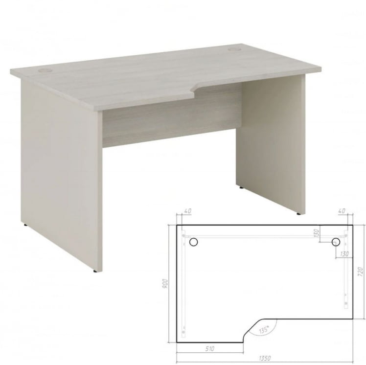 Стол эргономичный левый New Line NLN36315321 Дуб шамони светлый_1