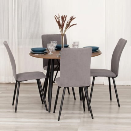 Стул обеденный La Rousse NEW, флок , серый/черный, 29, 45x55x93 см_14