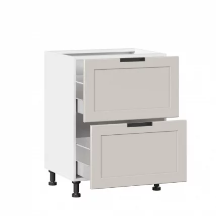Тумба кухонная 600 с 2 ящиками (4) Джамис ЛД 296.130.000.092 Белый Кашмир_1