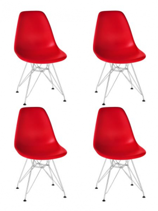 Стул обеденный ДОБРИН ДСР (ножки хром, цвет красный (Р-02)) 4 шт / DOBRIN DSR (R-02))_0