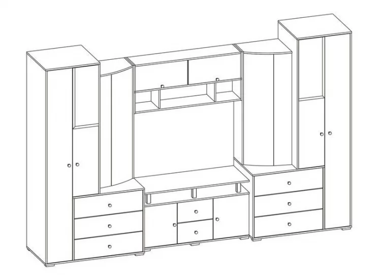Стенка Карисма 2 Дуб молочный/Венге_1