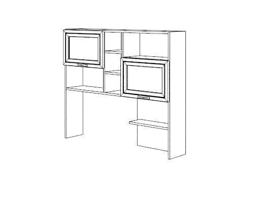 Надстройка стола универсальная Остин Модуль №14 Ясень шимо светлый/белый_1